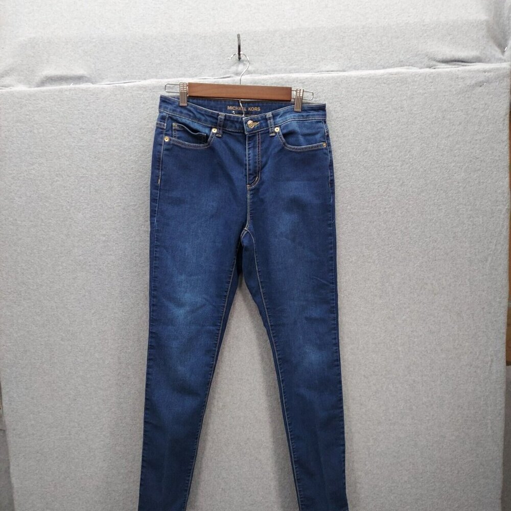Michael Kors Denim Selma Mid Rise Skinny Straight Leg Womens Blue Size‎ 8